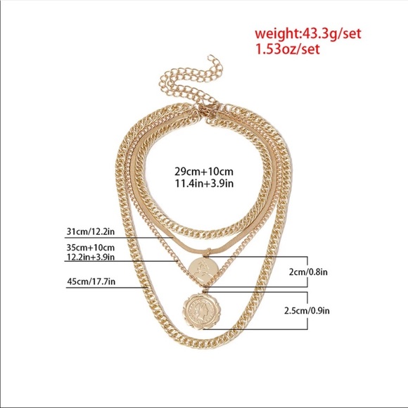 Multilevel SilverHead Coin Thick Chain Necklace - Picture 4 of 4